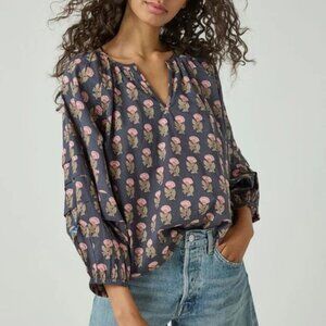 Pink Chicken Ava Top in Navy Floral Drop